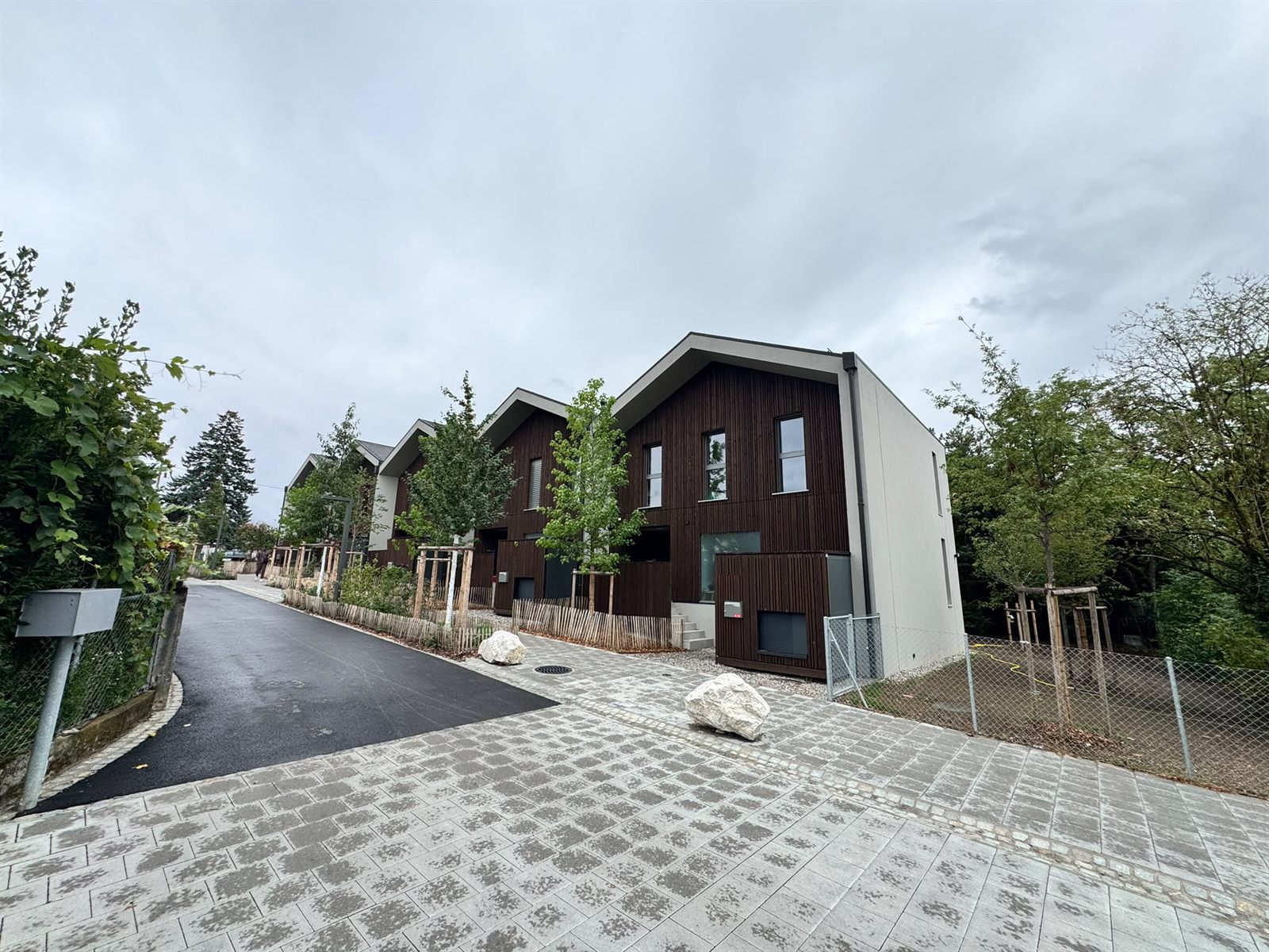 Ensemble de villas mitoyennes à Châtelaine, façades terminées